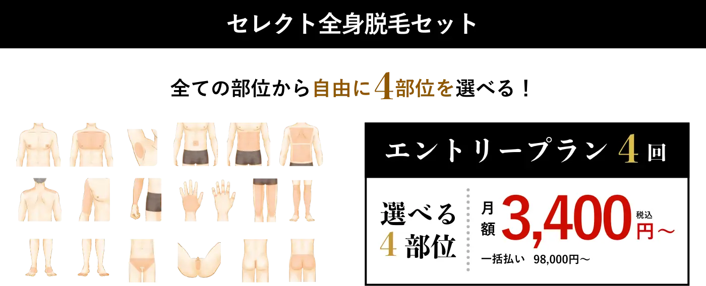 セレクト全身脱毛セット