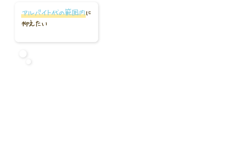アルバイト代の範囲内に抑えたい